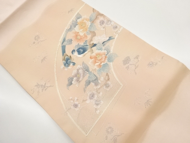 JAPANESE KIMONO / GOLD / SILVER PIECES EMBROIDERED JISHI / FLOWER / BI